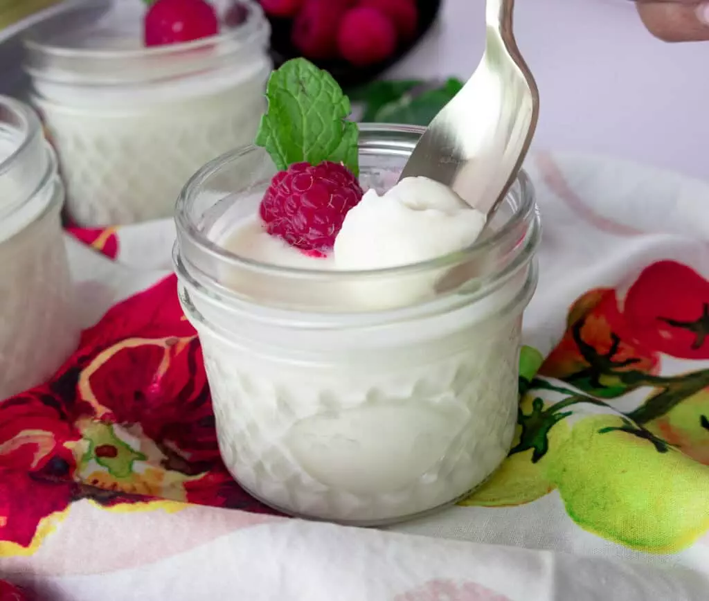 lemon posset in small mason jar