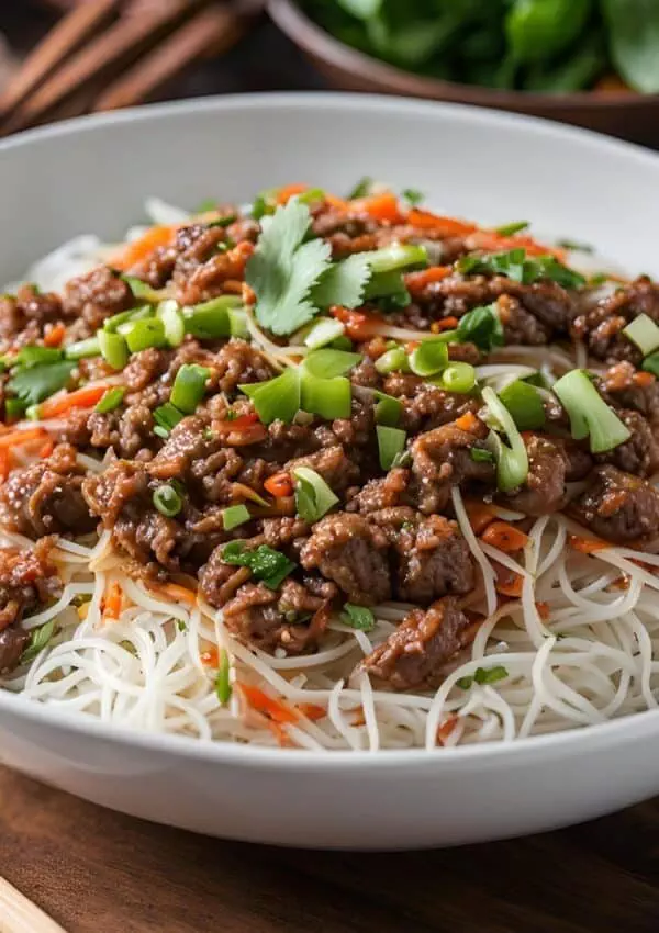 Ground Beef Vermicelli Bowl