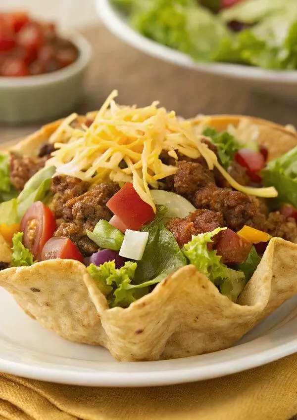 Crispy Tortilla Bowl Taco Salad